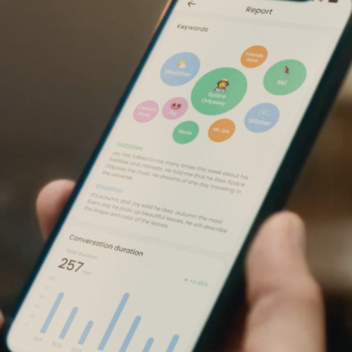 The parent app showing chat topics and time